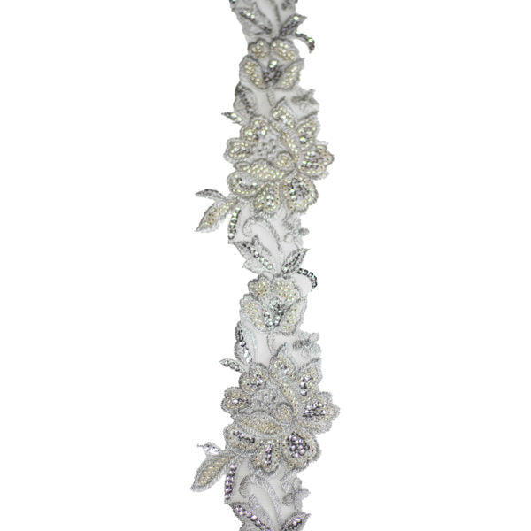 Beaded Trimming BT123 - Silver Grey