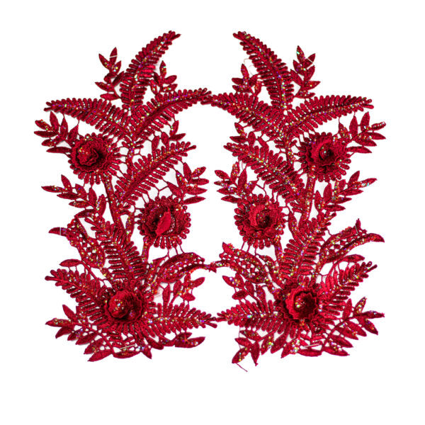 Embroided Motif EM3838 - Maroon