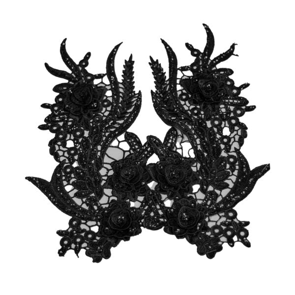 Embroided Motif EM3861 - Black