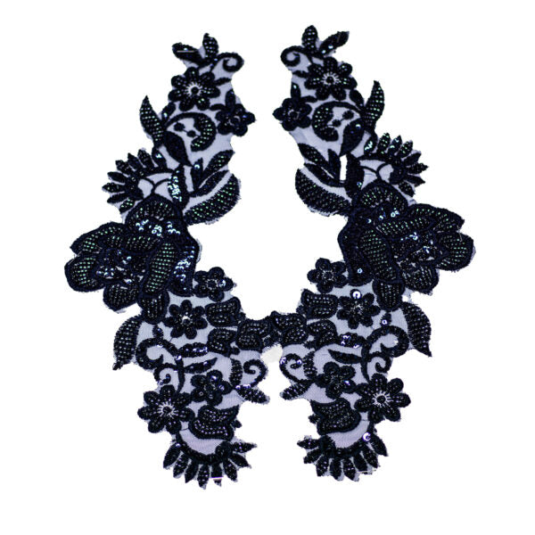 Beaded Motif BM3876 - Navy