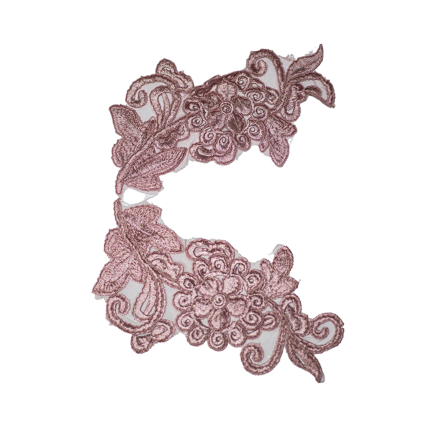 Embroided Motif EM329 - Dusty Pink