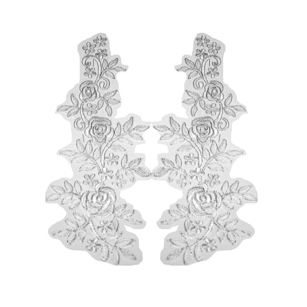 Decorative lace collar with floral patterns on a white background