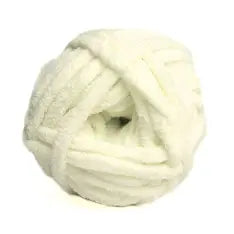 White skein of yarn on a white background