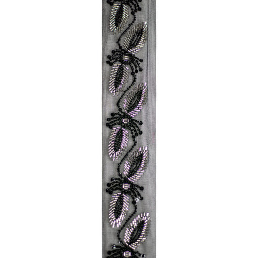 Beaded Trimming BT3182 - Black/Silver