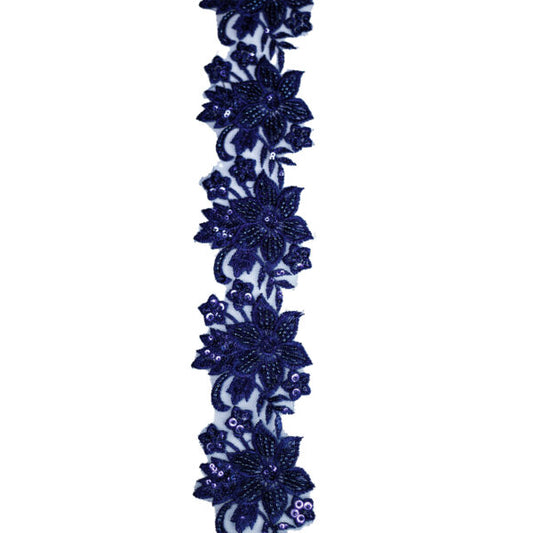 Beaded Trimming BT146 - Navy