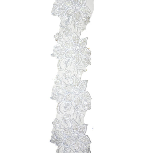 Beaded Trimming BT146 - White