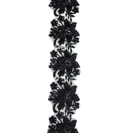 Beaded Trimming BT146 - Black