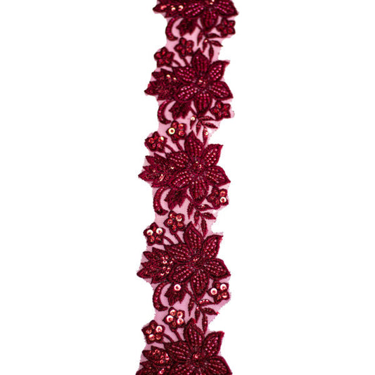 Beaded Trimming BT146 - Maroon
