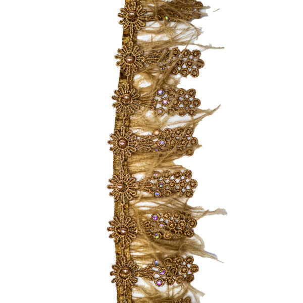 Feather/Beaded Trimmings FBT3075 - Bronze