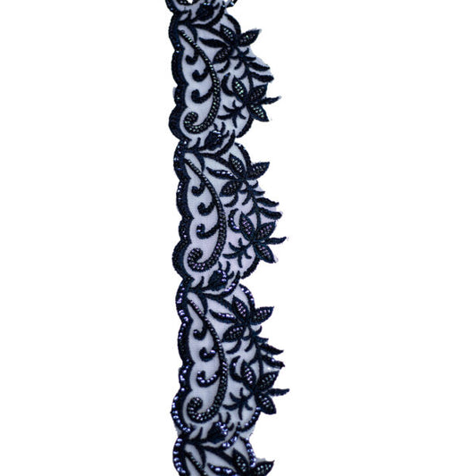 Beaded Trimming BT114 - Navy