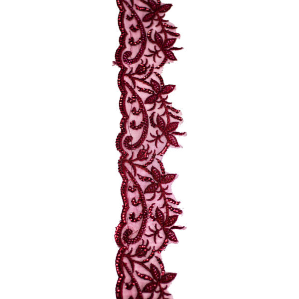 Beaded Trimming BT114- Maroon