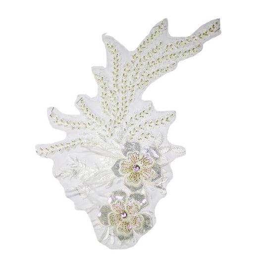 Beaded Motif BM3836 - White
