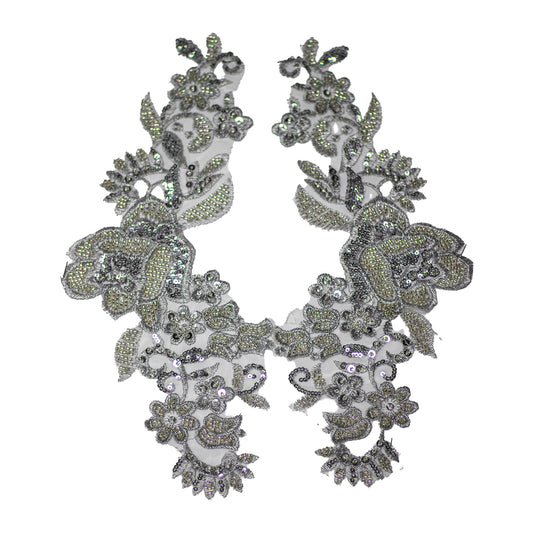 Beaded Motif BM3876 - Silver Grey