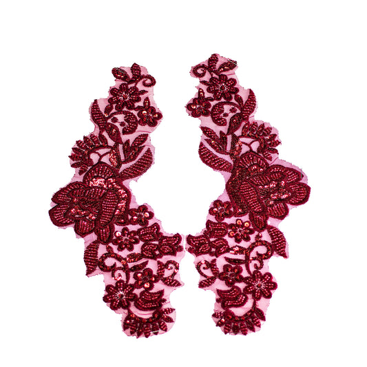 Beaded Motif BM3876 - Maroon