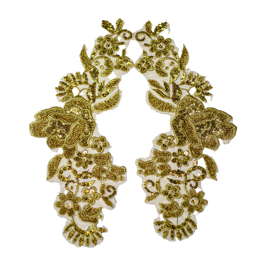 Beaded Motif BM3876 - Gold