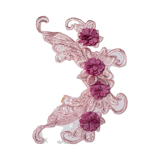 Embroided Motif EM286 - Dusty Pink