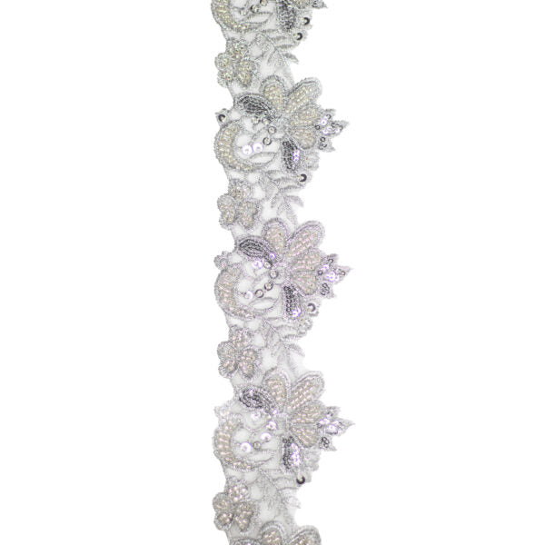 Beaded Trimming BT148 - Silver Grey