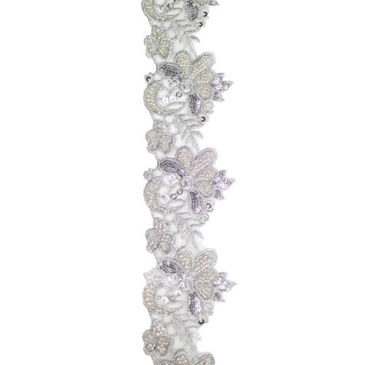 Beaded Trimming BT148 - Silver Grey