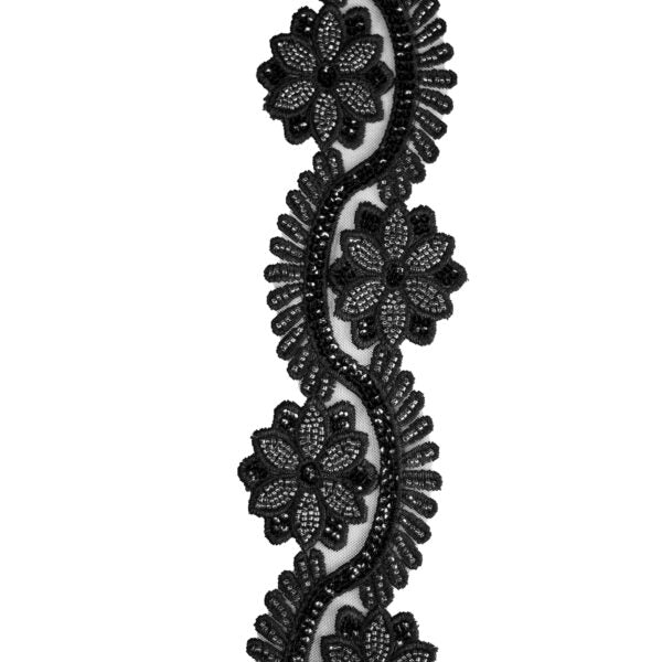 Beaded Trimming BT3174 - Black