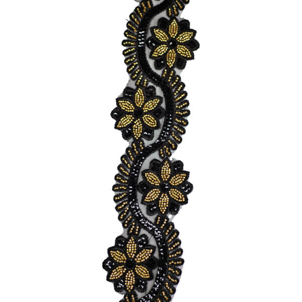 Beaded Trimming BT3174 - Black/Gold
