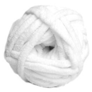 White yarn ball on a white background